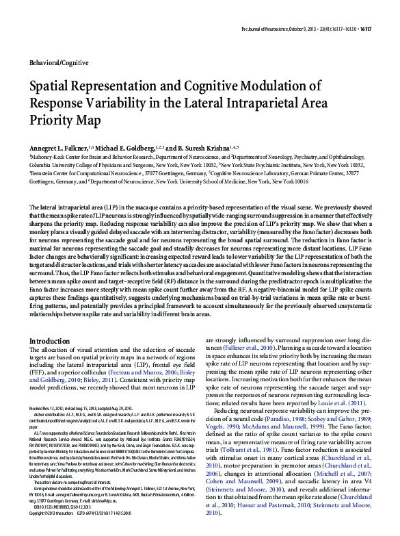 (PDF) Spatial Representation and Cognitive Modulation of Response ...