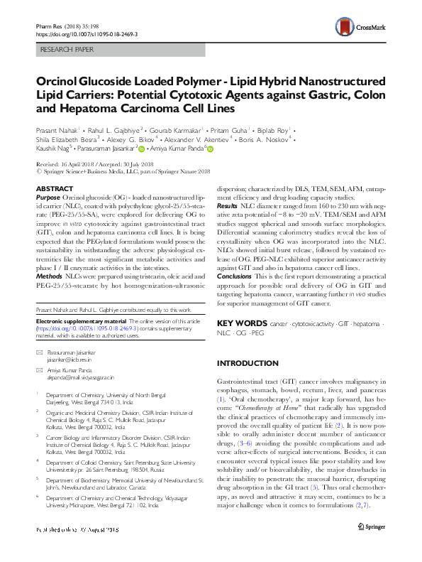 (PDF) Orcinol Glucoside Loaded Polymer - Lipid Hybrid Nanostructured ...