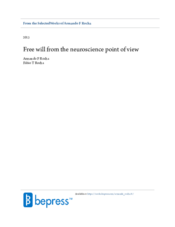 (PDF) Free Will from the Neuroscience Point of View