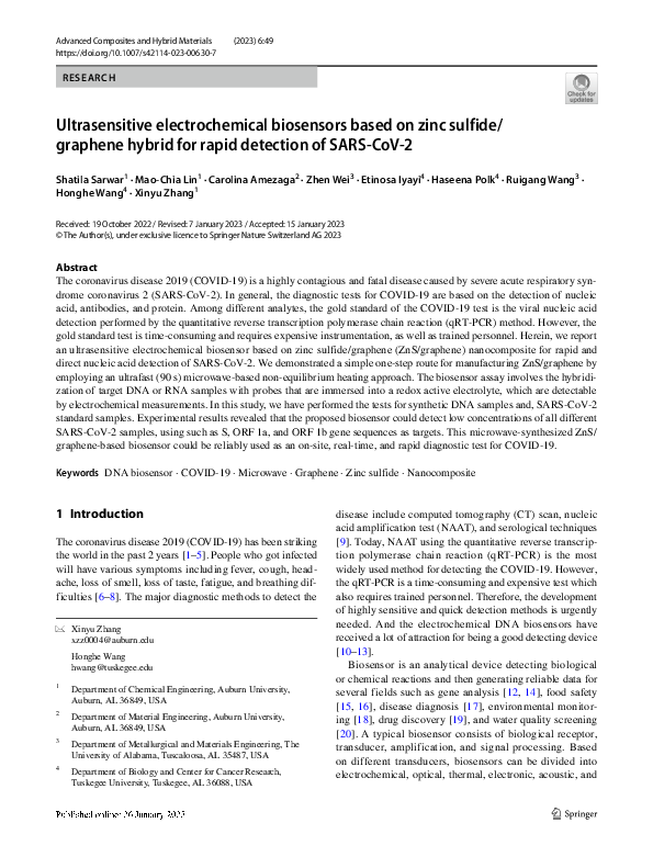 (PDF) Ultrasensitive electrochemical biosensors based on zinc sulfide ...