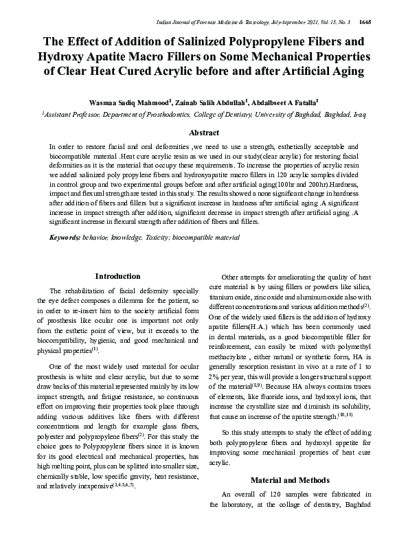 (PDF) The Effect of Addition of Salinized Polypropylene Fibers and ...