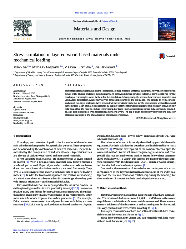 (PDF) Stress simulation in layered wood-based materials under ...