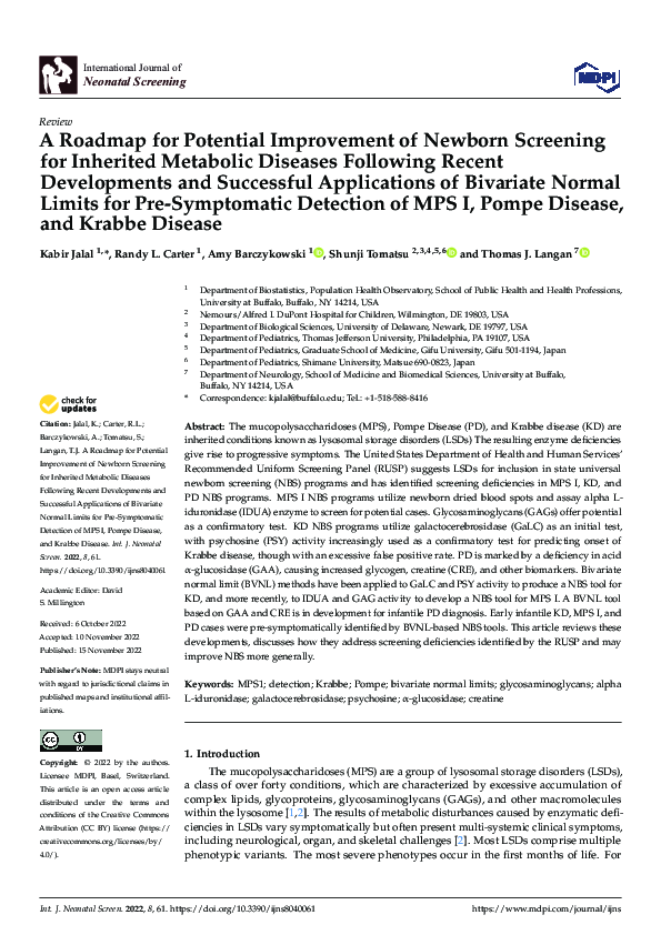 (PDF) A Roadmap for Potential Improvement of Newborn Screening for ...