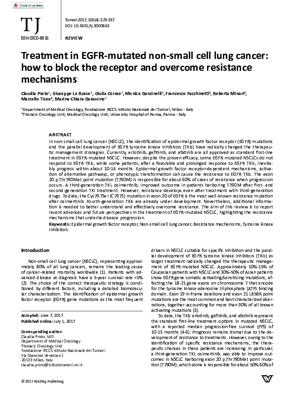 (PDF) Treatment in EGFR-mutated non-small cell lung cancer: how to ...