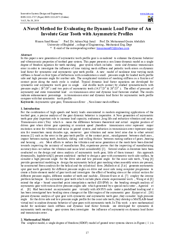 (PDF) A Novel Method for Evaluating the Dynamic Load Factor of An ...