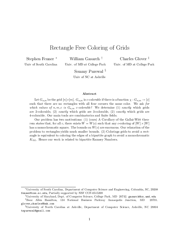 (PDF) Rectangle-Free Coloring of Grids