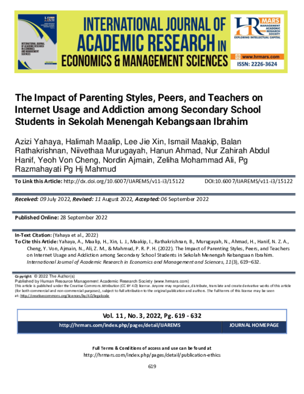 (PDF) The Impact of Parenting Styles, Peers, and Teachers on Internet ...