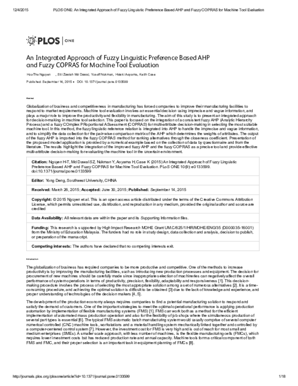 (PDF) An Integrated Approach of Fuzzy Linguistic Preference Based AHP ...