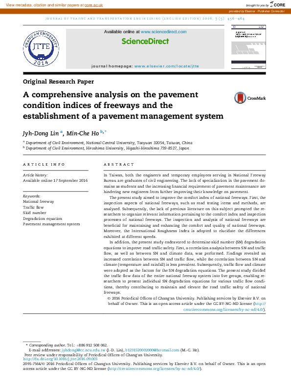 (PDF) A comprehensive analysis on the pavement condition indices of ...