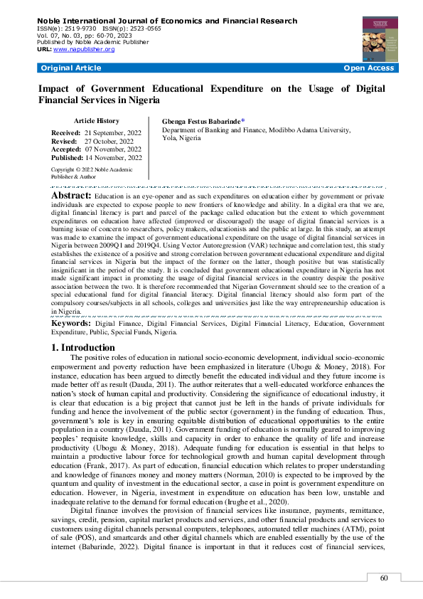 (PDF) Impact of Government Educational Expenditure on the Usage of ...