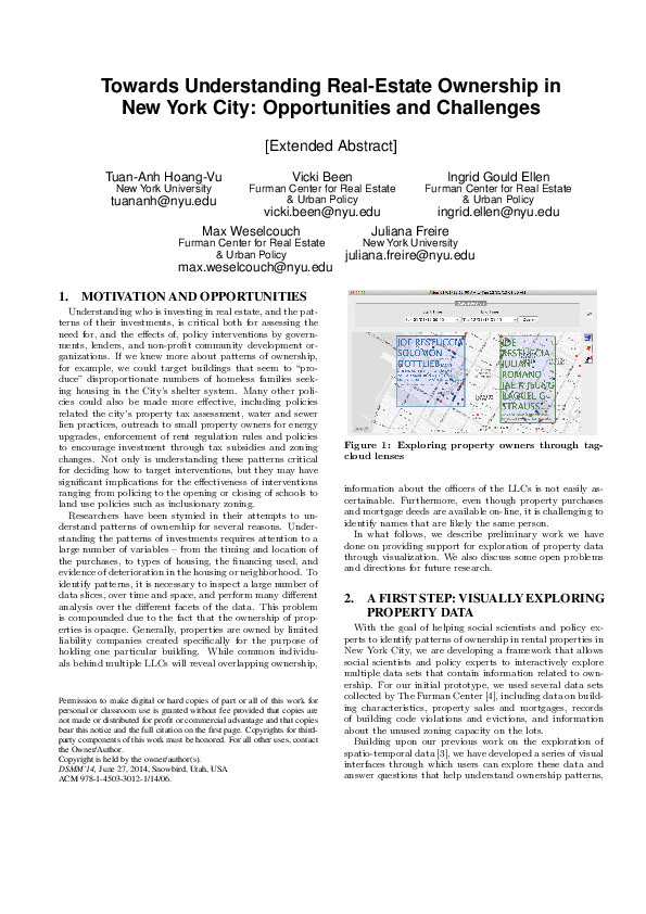 (PDF) Towards Understanding RealEstate Ownership in New York City