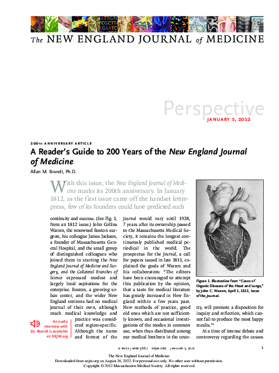 (PDF) A Reader's Guide to 200 Years of the New England Journal of Medicine