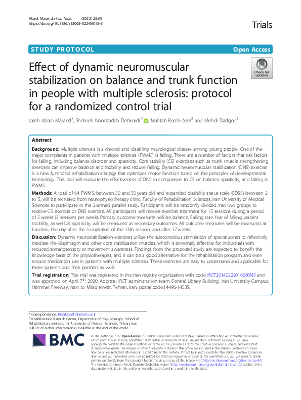 (PDF) Effect of dynamic neuromuscular stabilization on balance and ...