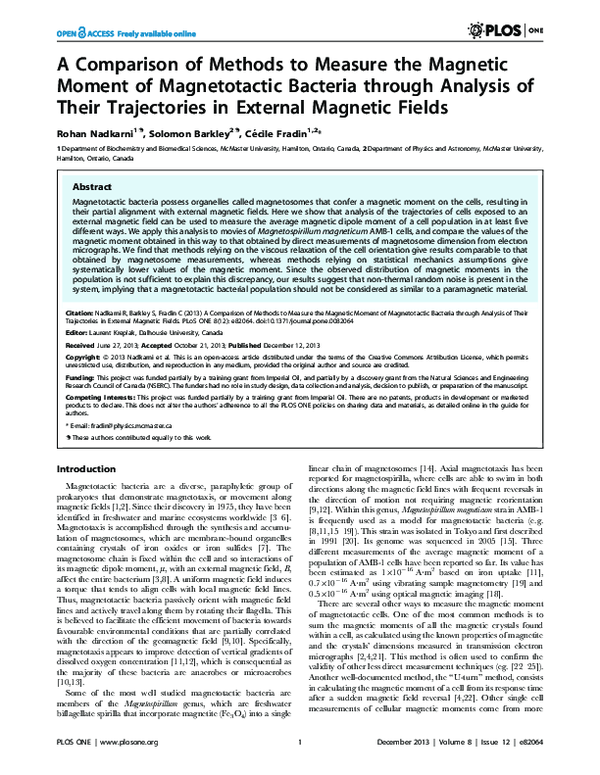 (PDF) A Comparison of Methods to Measure the Magnetic Moment of ...