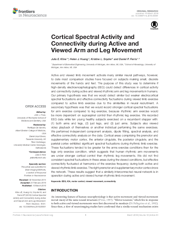 (PDF) Cortical Spectral Activity and Connectivity during Active and ...