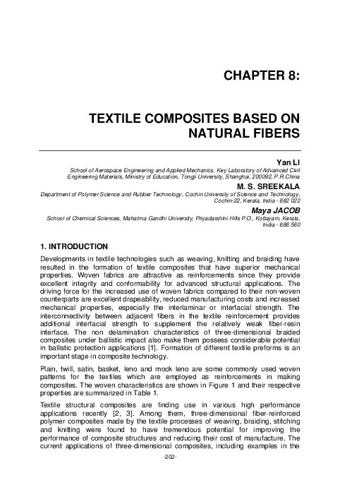 (PDF) Textile composites based on natural fibers