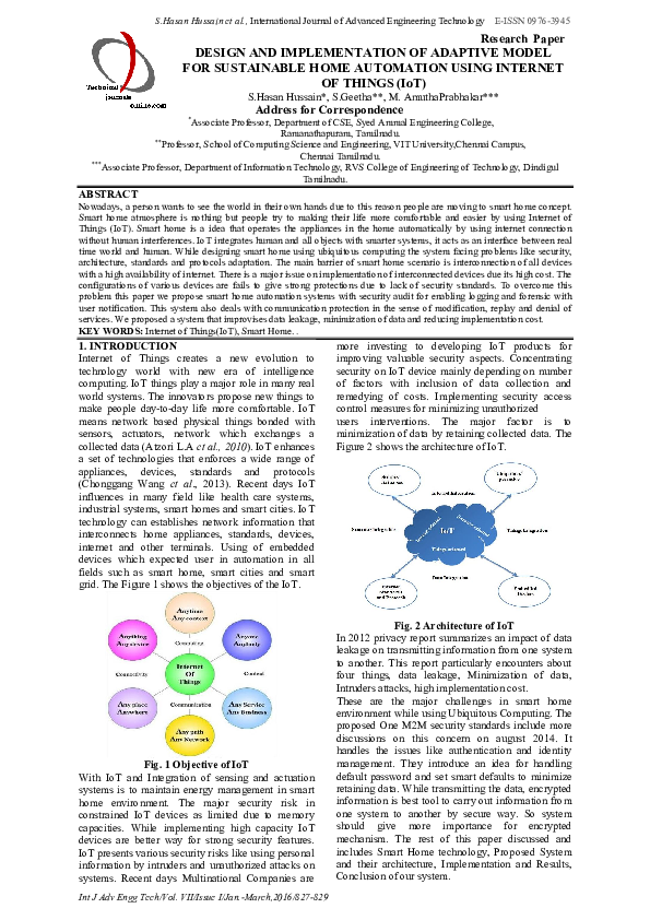 (PDF) DESIGN AND IMPLEMENTATION OF ADAPTIVE MODEL FOR SUSTAINABLE HOME ...