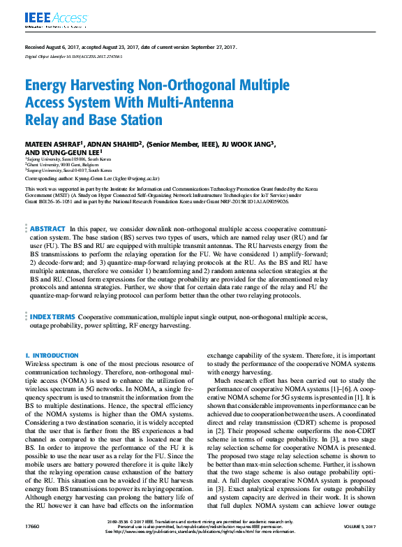 (PDF) Energy Harvesting Non-Orthogonal Multiple Access System With ...