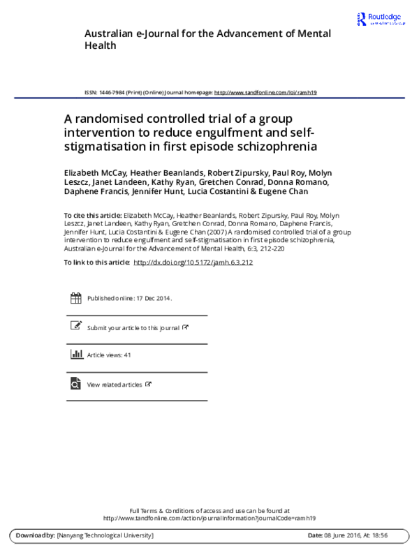 (PDF) A randomised controlled trial of a group intervention to reduce ...