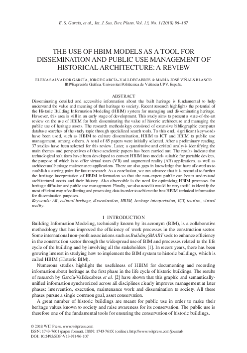 (PDF) The use of HBIM models as a tool for dissemination and public use ...