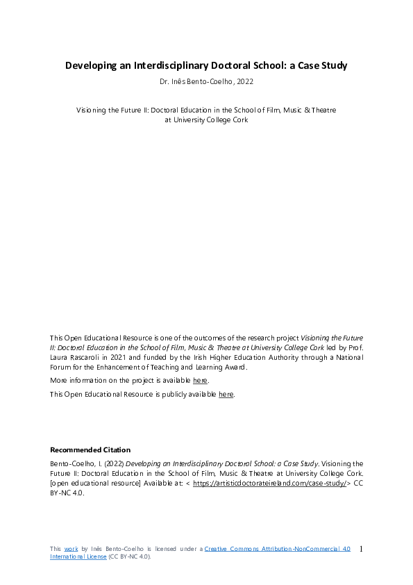 (PDF) Developing an Interdisciplinary Doctoral School: a Case Study ...