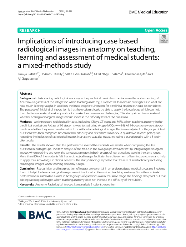 (PDF) Implications of introducing case based radiological images in ...