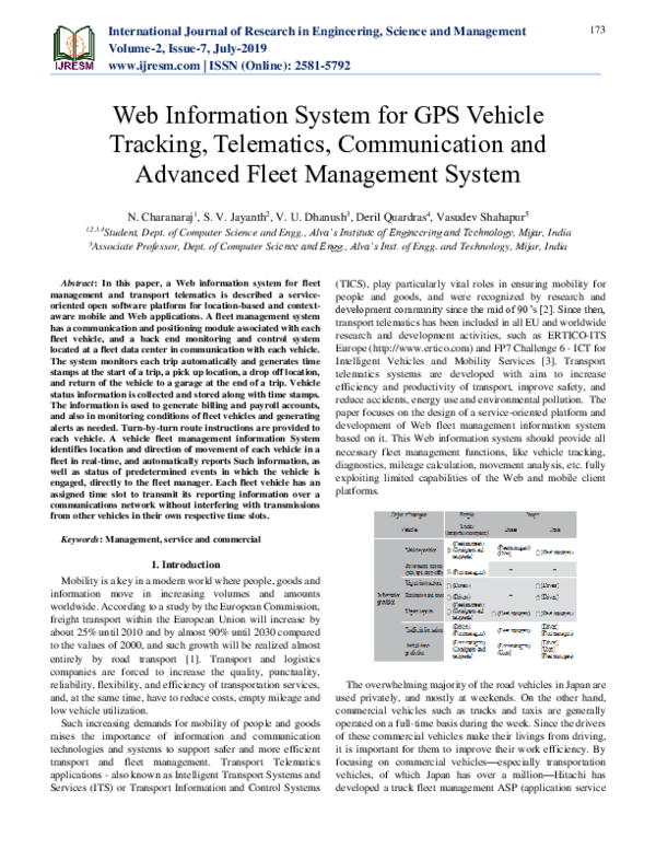 (PDF) Web Information System for GPS Vehicle Tracking , Telematics ...