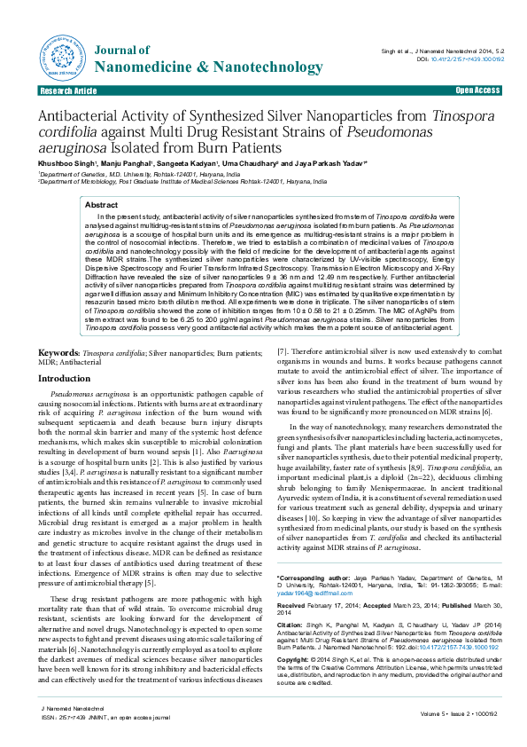 (PDF) Antibacterial Activity of Synthesized Silver Nanoparticles from ...