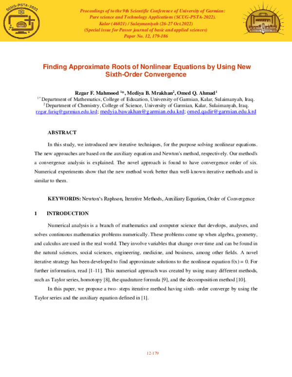 (PDF) Finding Approximate Roots of Nonlinear Equations by Using New ...