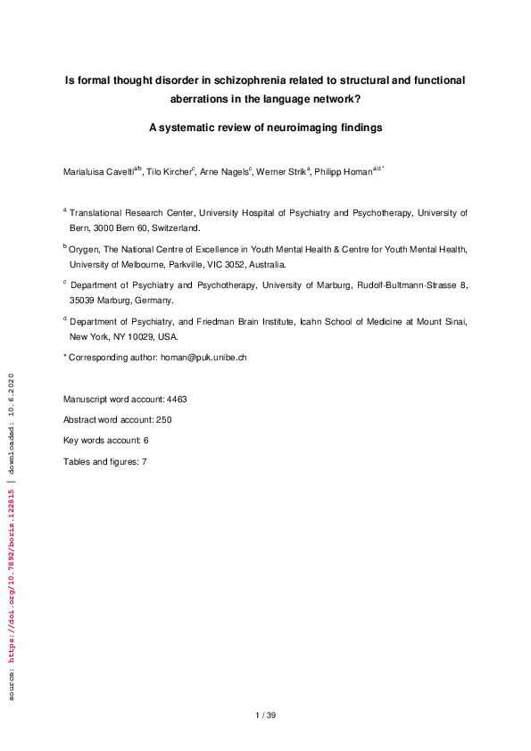 (PDF) Is formal thought disorder in schizophrenia related to structural ...