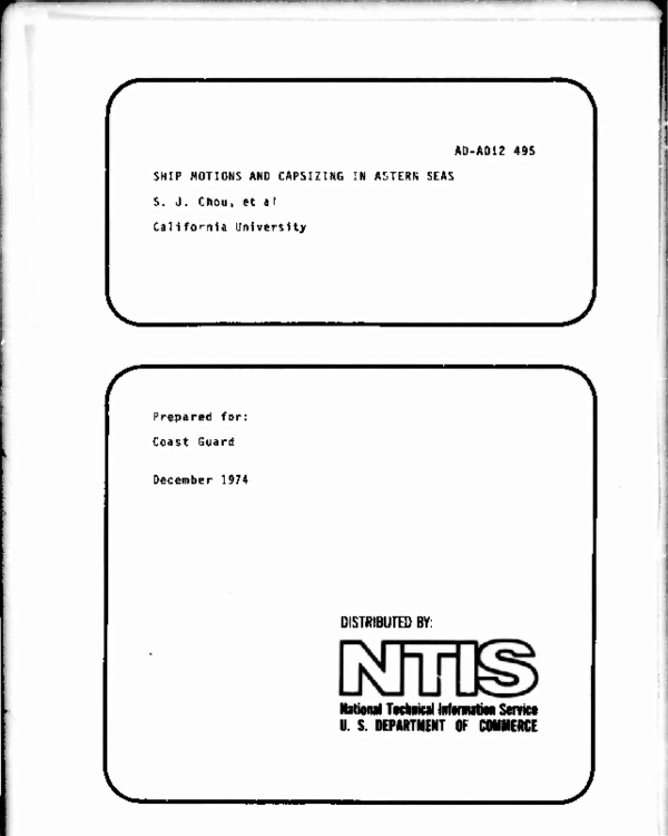 PDF) Ship Motions and Capsizing in Astern Seas