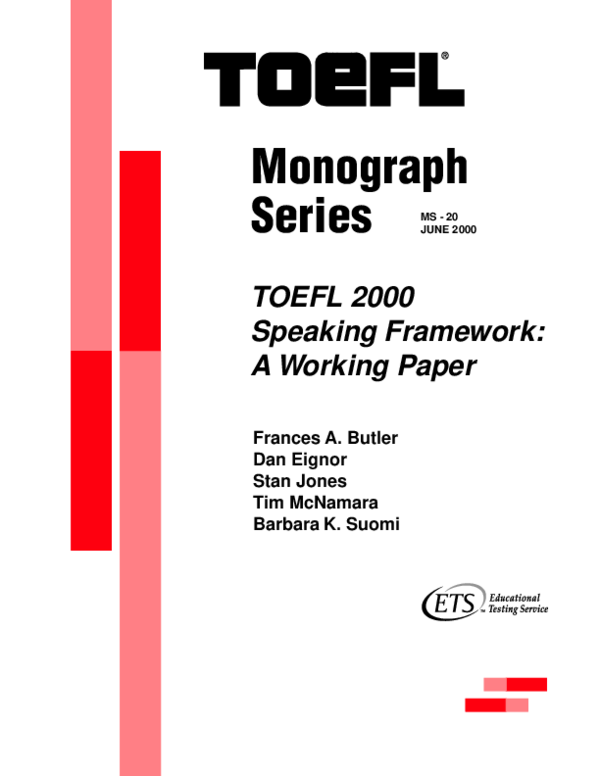 (PDF) TOEFL 2000 Speaking Framework