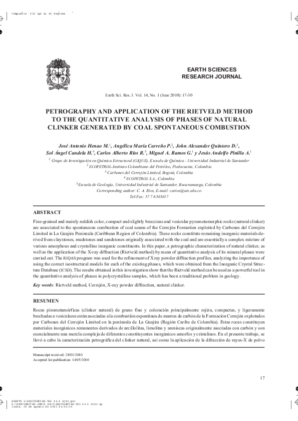 (PDF) Petrography and Application of the Rietveld Method to the ...