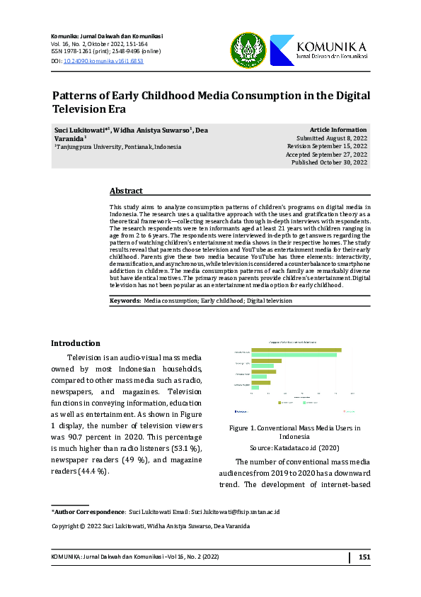 (PDF) Patterns of Early Childhood Media Consumption in the Digital ...