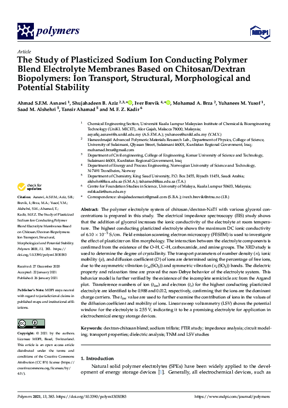 (PDF) The Study of Plasticized Sodium Ion Conducting Polymer Blend ...