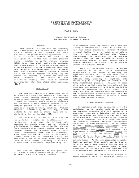 (PDF) The Superiority of Relative Criteria in Partial Matching and ...