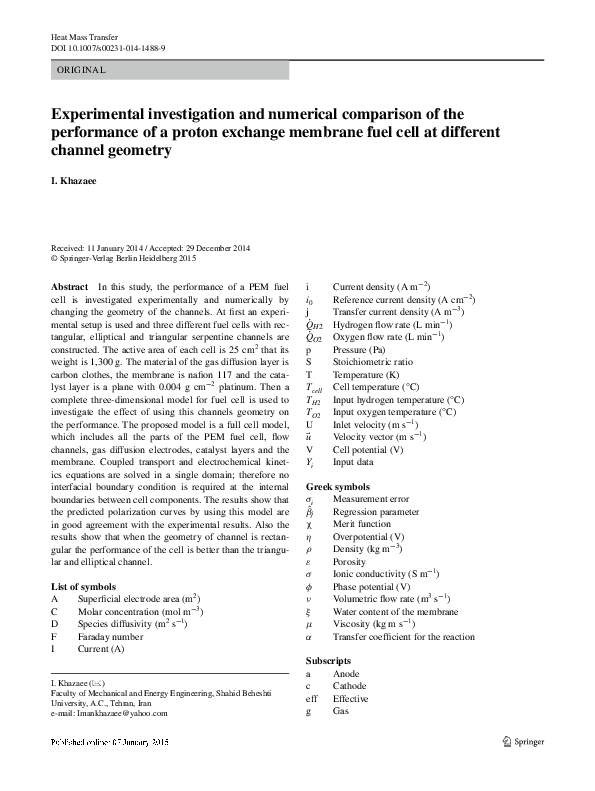 (PDF) Experimental investigation and numerical comparison of the ...