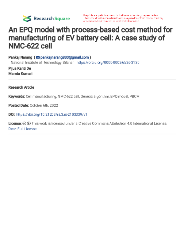 (PDF) An EPQ model with process-based cost method for manufacturing of ...