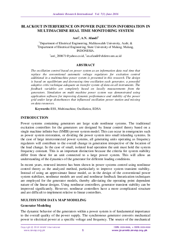 (PDF) Blackout Interference on Power Injection Information in ...