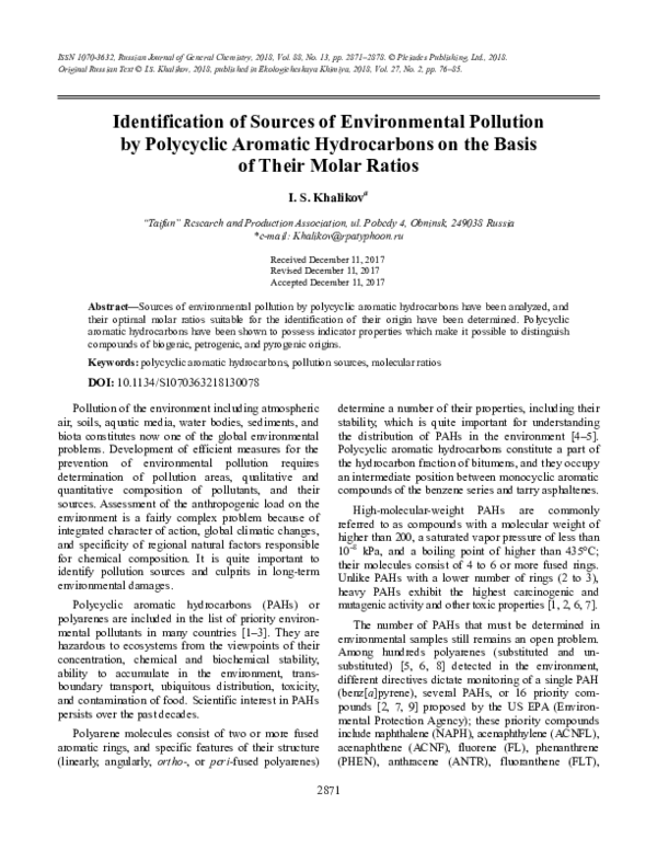 (PDF) Identification of Sources of Environmental Pollution at the Sites ...