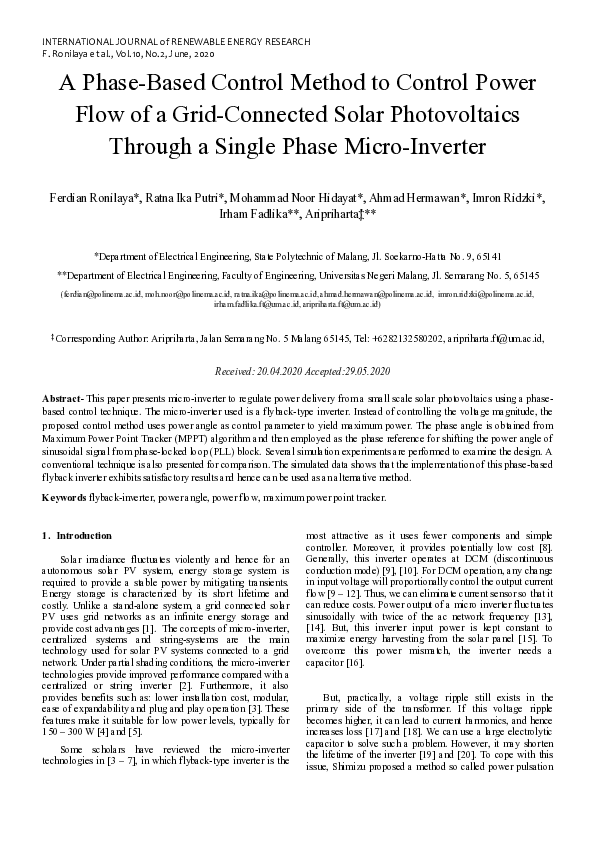 (PDF) A Phase-based Control Method to Control Power Flow of a Grid ...
