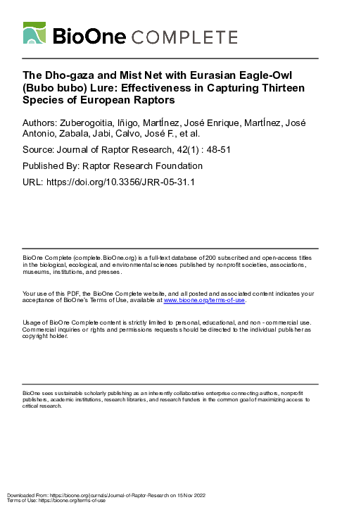 (PDF) The Dho-gaza and Mist Net with Eurasian Eagle-Owl (Bubo bubo
