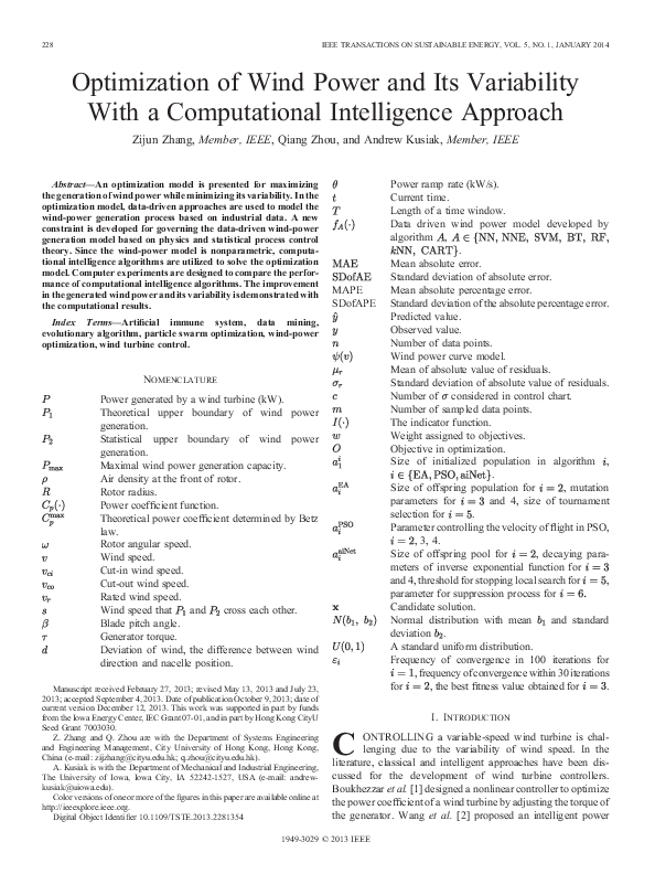 (PDF) Optimization of Wind Power and Its Variability With a ...
