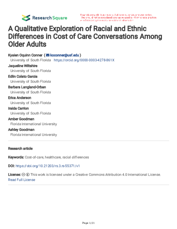 (PDF) A Qualitative Exploration of Racial and Ethnic Differences in ...