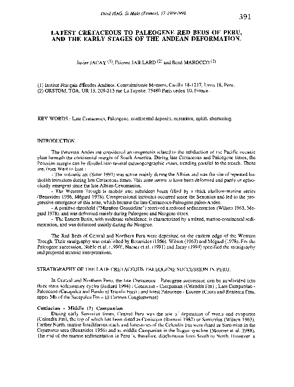 (PDF) Latest Cretaceous to Paleocene red beds of Peru, and the early ...