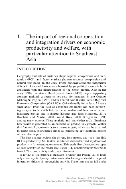 (PDF) The impact of regional cooperation and integration drivers on ...