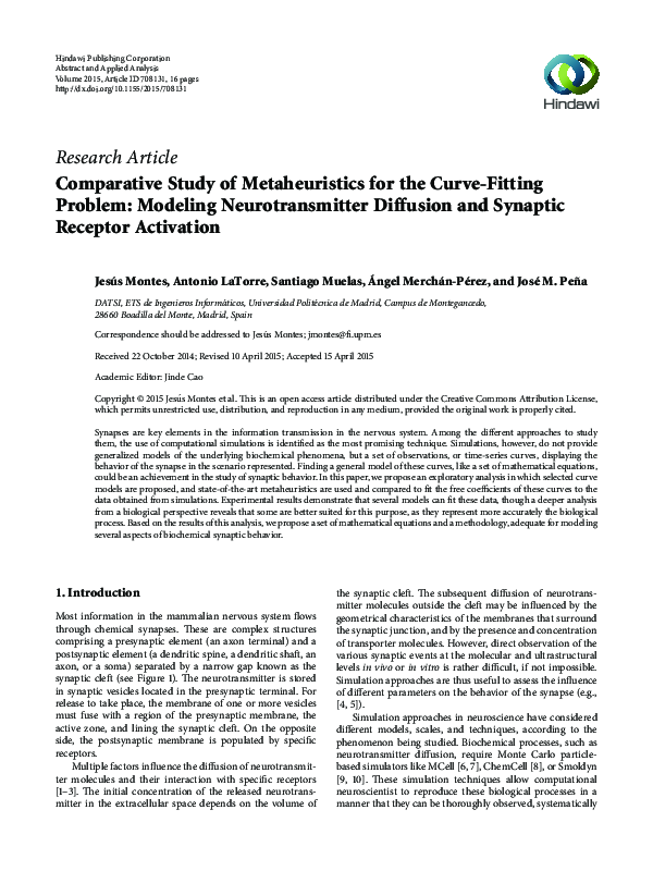 (PDF) Comparative Study of Metaheuristics for the Curve-Fitting Problem ...
