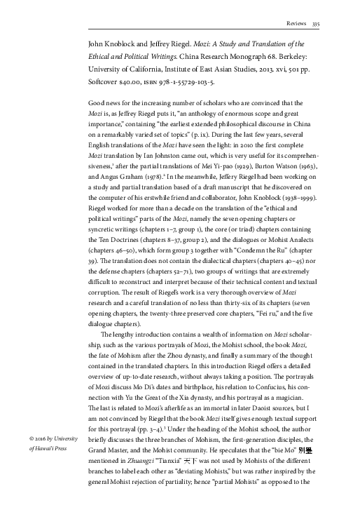 (PDF) Defoort, C. (2016). Review of John Knoblock & Jeffrey Riegel ...