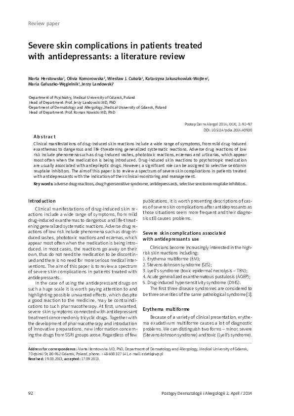 (PDF) Severe skin complications in patients treated with ...