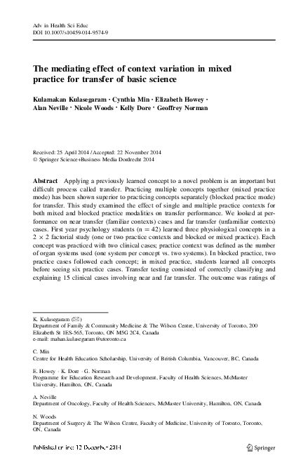 (PDF) The mediating effect of context variation in mixed practice for ...
